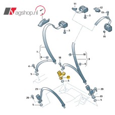 Audi A4 B6/B7 gordelslot achterbank rechts midden 